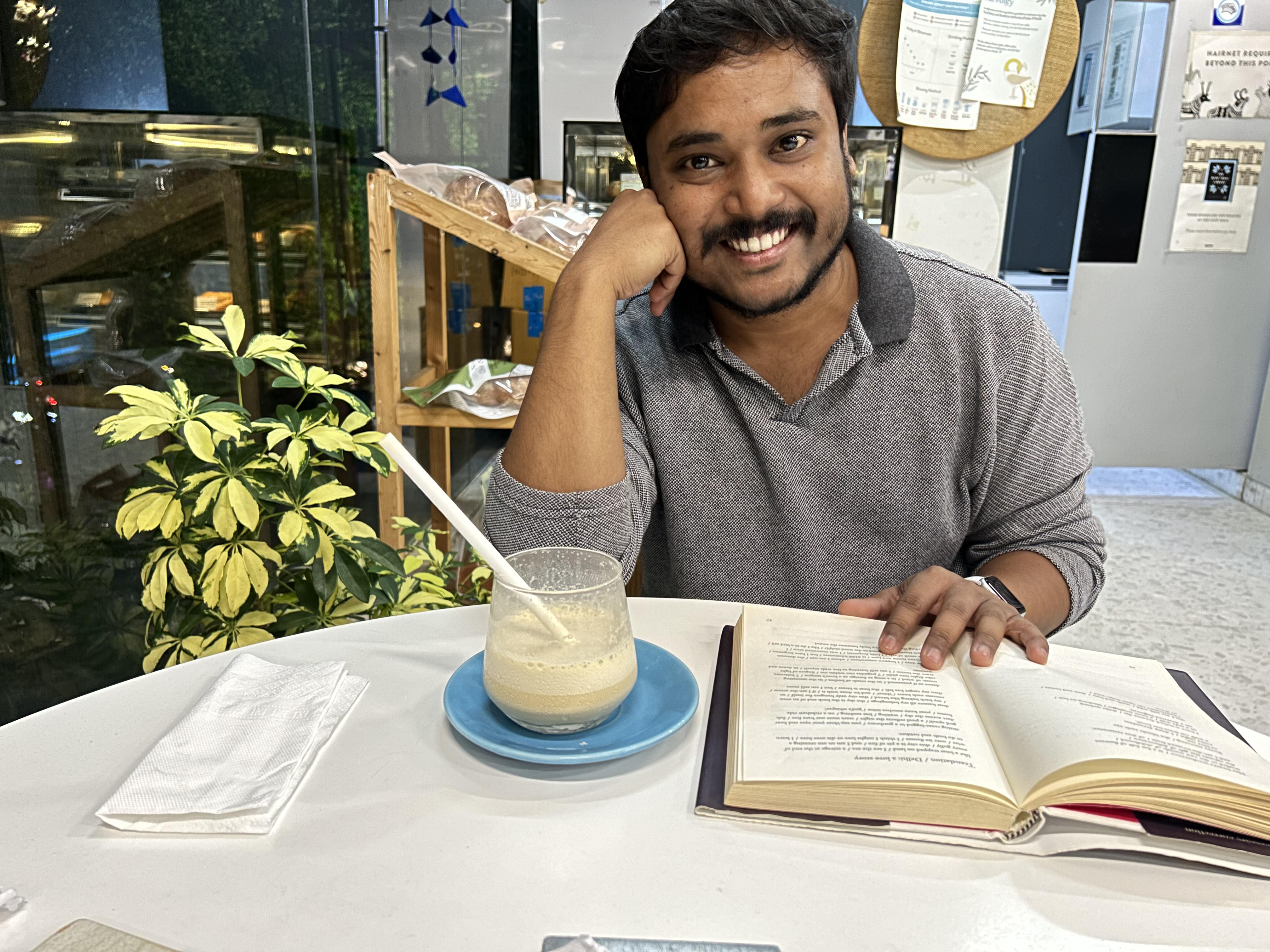 Indrajit in a restaurant