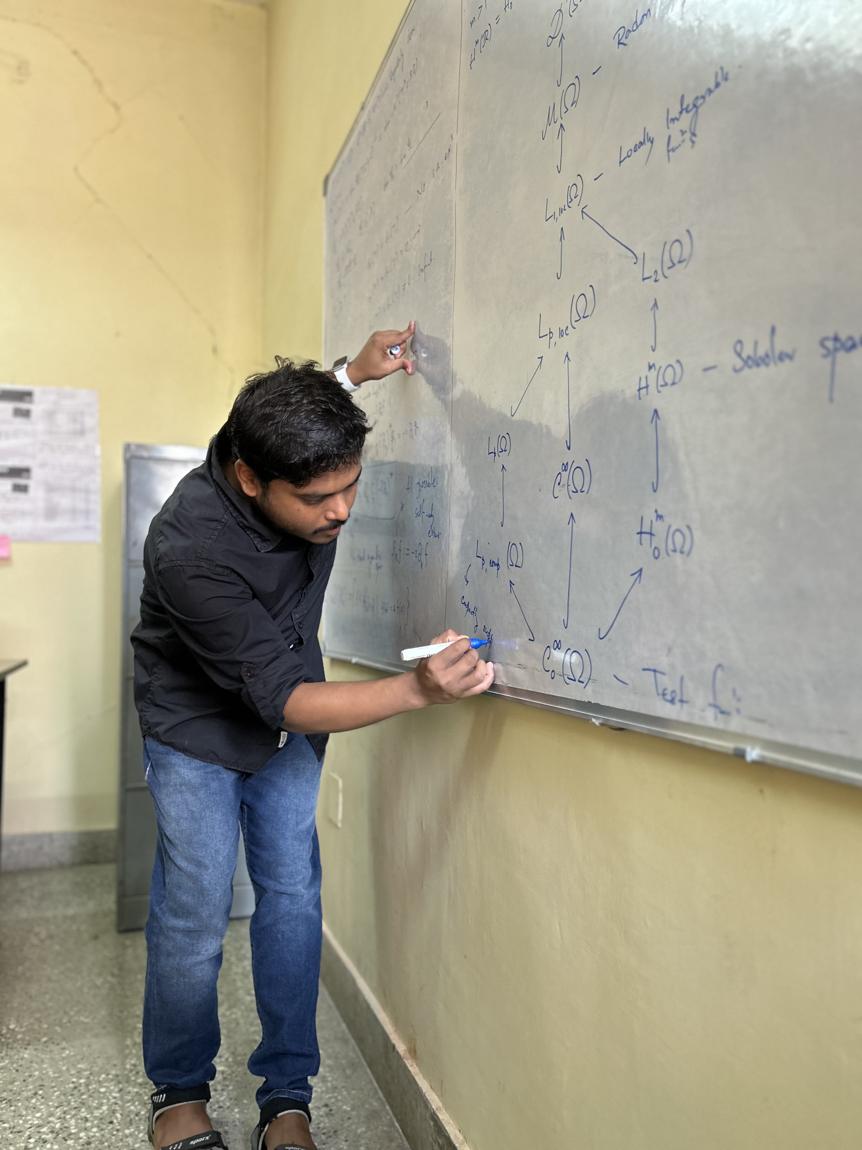 Indrajit writing on whiteboard